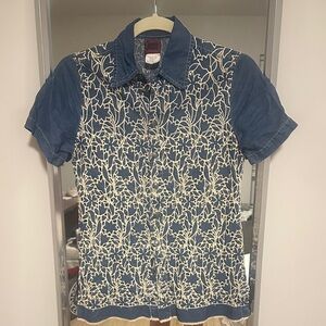 Jean Paul Gaultier Denim Embroidered Vintage Top